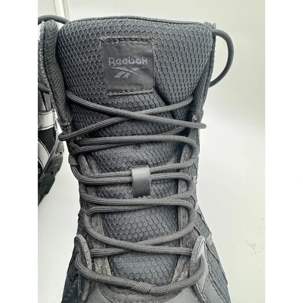 Reebok Men Black Tactical Waterproof Side Zip Duty Boots Size 13 RB8805 Military